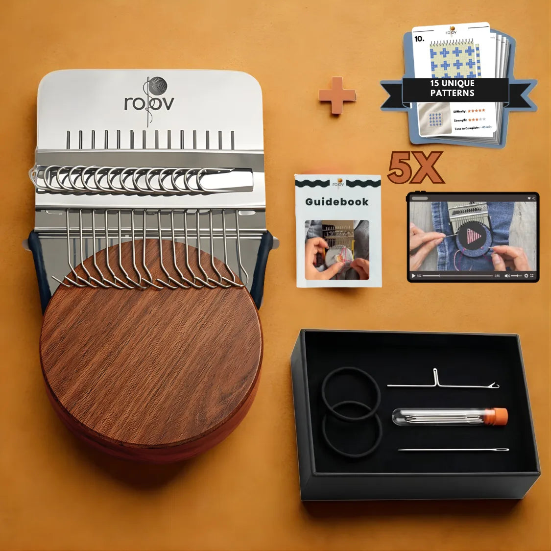 Patchora™ – Wooden weaving set for custom fabric patches