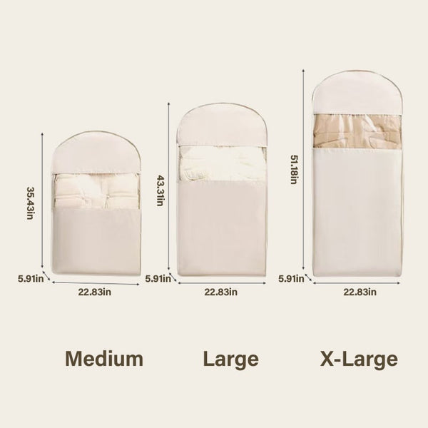 GarmentGlow – Sleek Hanging Storage Bag with Space Saving Zip