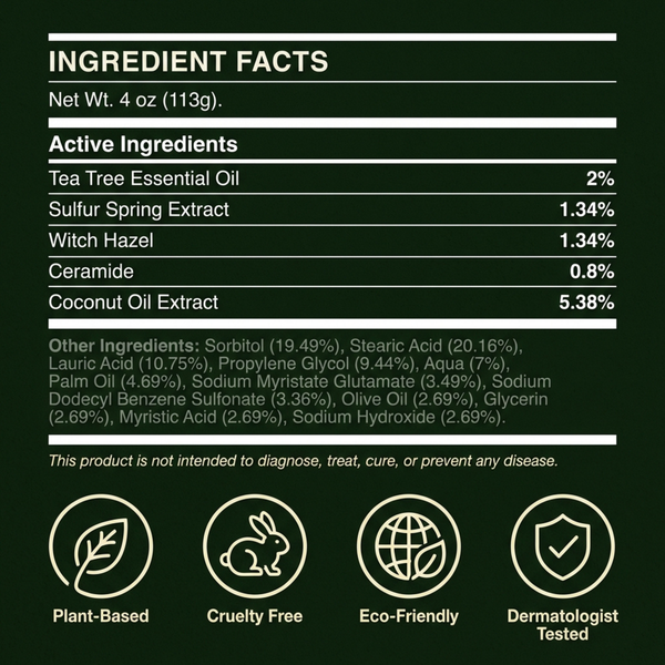 Ironbark Tea Tree Antifungal Bar – Deeply Clears Fungal Infection and Skin Balance from the Root