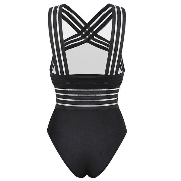 Leopard Print High-Waist One-Piece Swimsuit