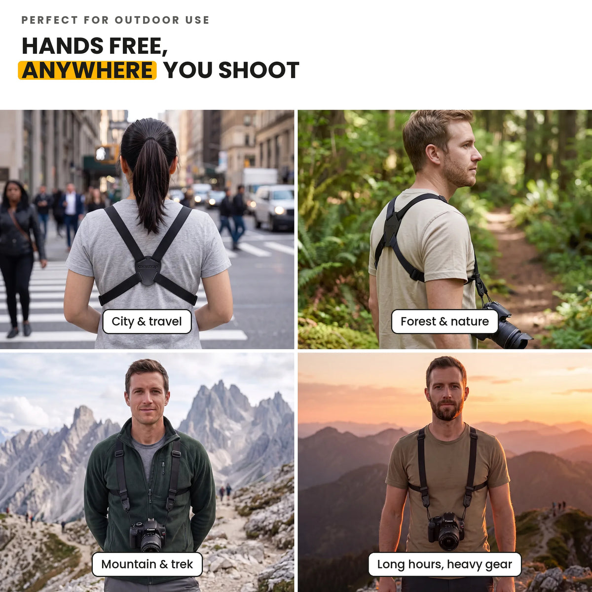 ViewStrap™ – Practical chest strap for cameras & binoculars