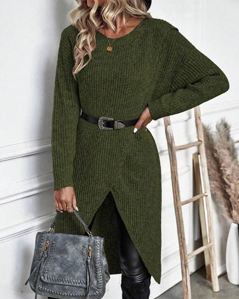 Emma | Luxurious Knit Dress with Slit for Women