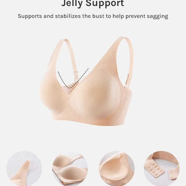Jelly Wireless Seamless Deep-V Push-Up Bra