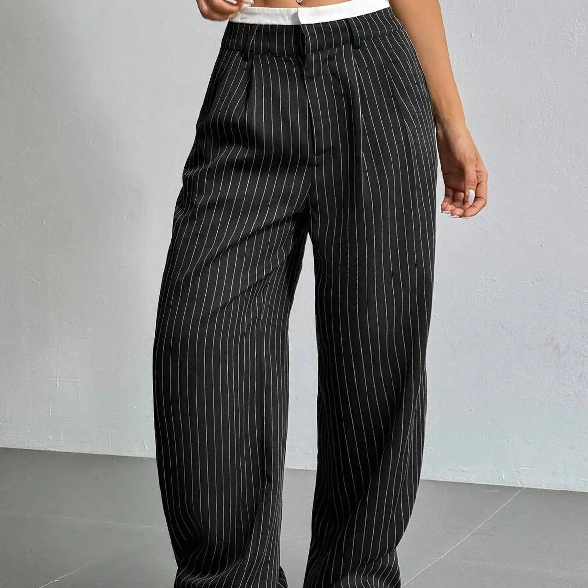 PinstripePower™ — Sculpt Your Curves and Command Every Room with Effortless Style