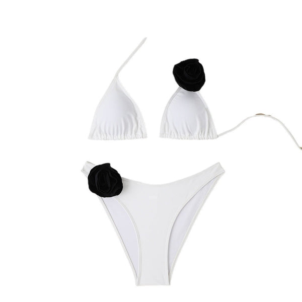 Triangle Bag Lace-up Split Swimsuit