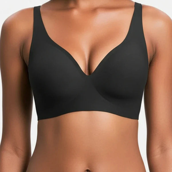 Jelly Wireless Seamless Deep-V Push-Up Bra