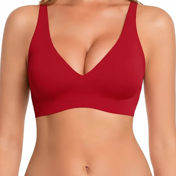 Jelly Wireless Seamless Deep-V Push-Up Bra