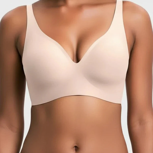 Jelly Wireless Seamless Deep-V Push-Up Bra