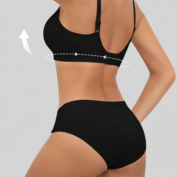 Jelly Wireless Seamless Deep-V Push-Up Bra