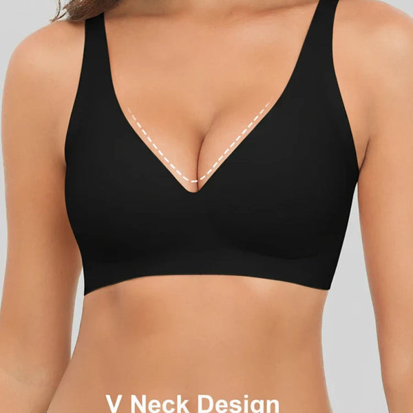 Jelly Wireless Seamless Deep-V Push-Up Bra