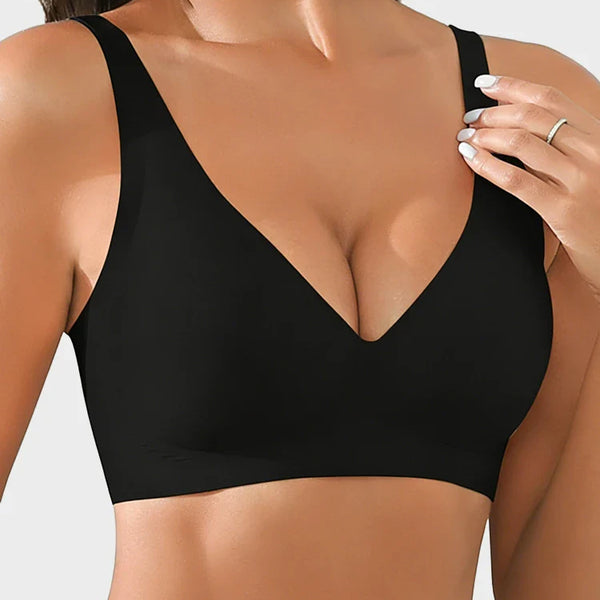 Jelly Wireless Seamless Deep-V Push-Up Bra
