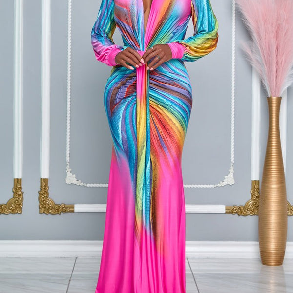 Ruched V-Neck Control Dress