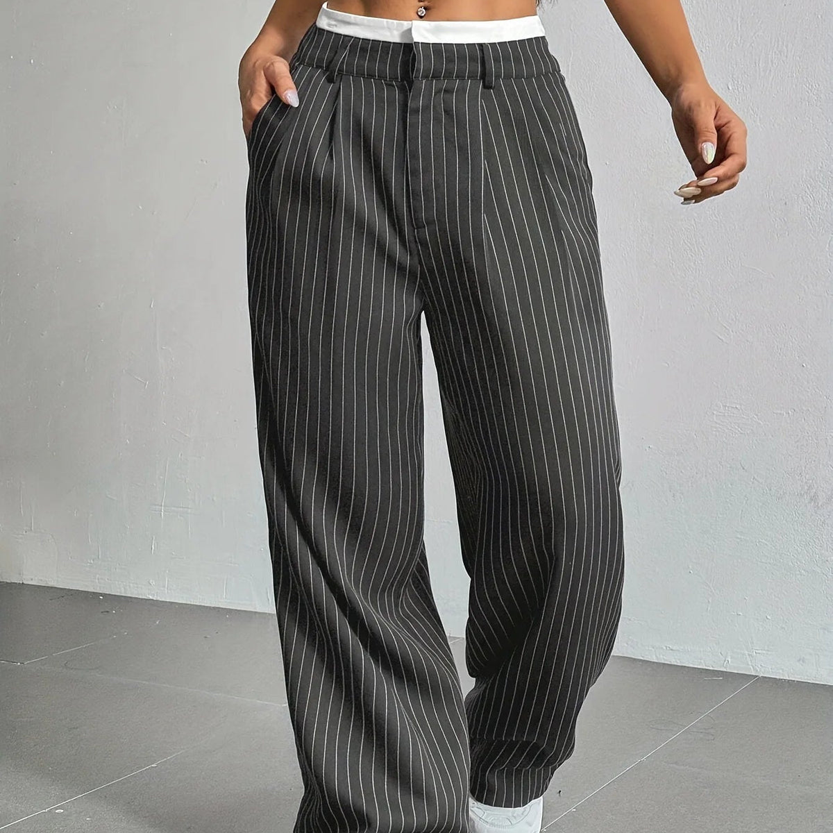 PinstripePower™ — Sculpt Your Curves and Command Every Room with Effortless Style