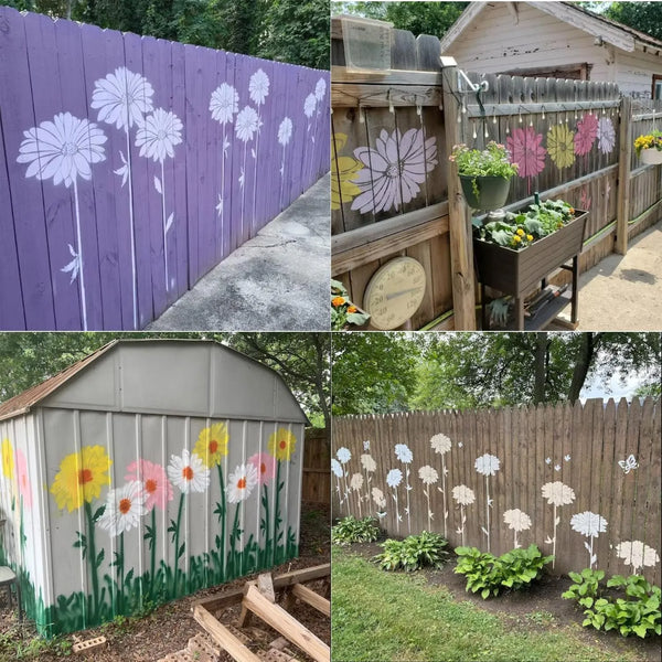 BloomTrace – Garden Fence Flower Stencils for DIY Décor