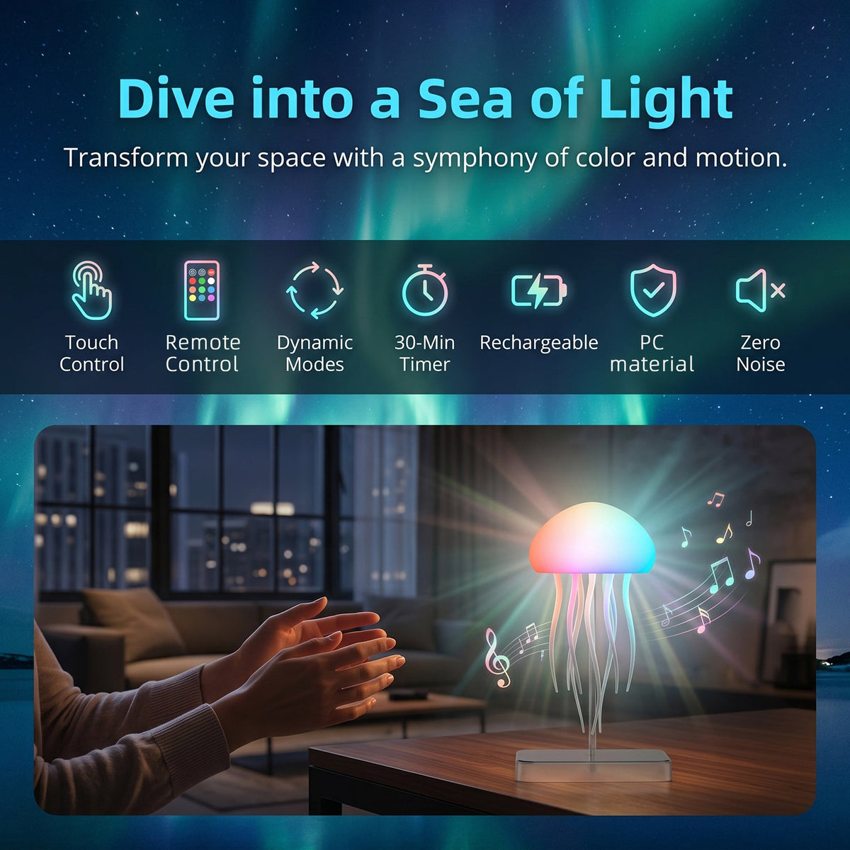Lumijoy™ – Cordless Touch-Controlled 16-Color Night Light Lamp