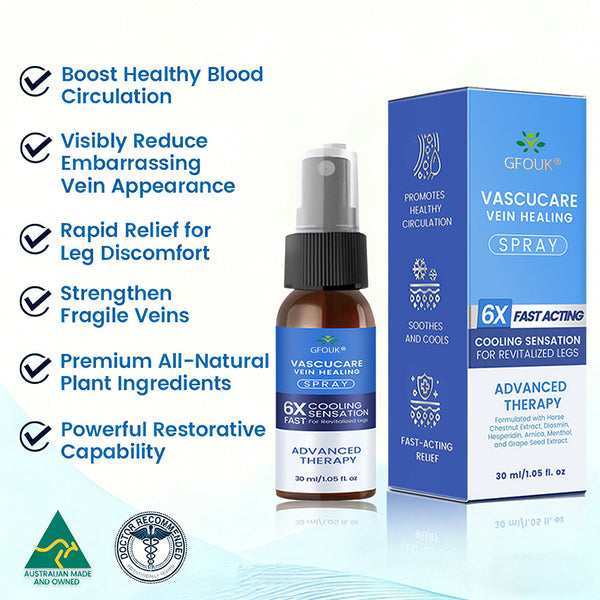 🇦🇺✅✅GFOUK® VascuCare Vein Healing Spray(Designed for Varicose veins, Spider veins, Deep vein Thrombosis, Chronic venous insufficiency, Venous ulcers, Thrombophlebitis and other venous issues)