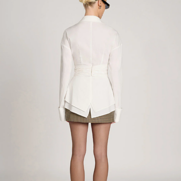 VioraLuxe™ Draped Waist Shirt — Sculpt Your Waist and Command Every Room with Effortless Elegance