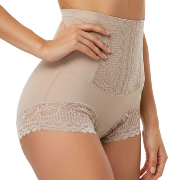 Women’s Lace High-Waisted Tummy Control Butt Lifter Briefs (3 Pack)