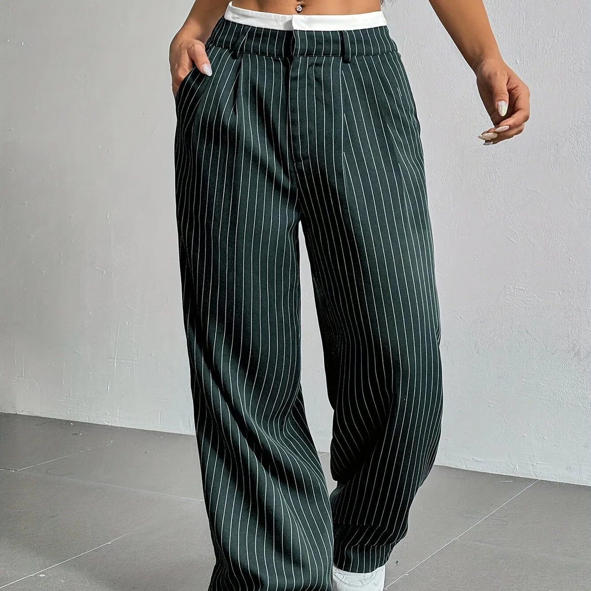 PinstripePower™ — Sculpt Your Curves and Command Every Room with Effortless Style