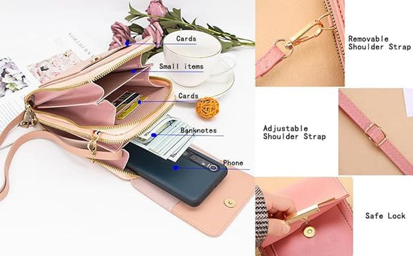 PurseLuxe™ – Crossbody Phone Bag With Touchscreen Card Slots