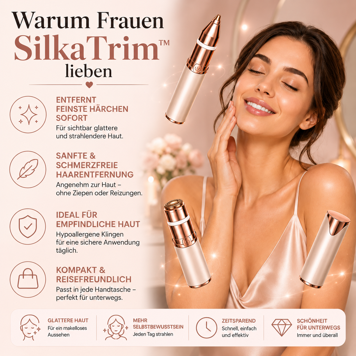 SilkaTrim™ – Compact trimmer for flawless eyebrows & facial hair