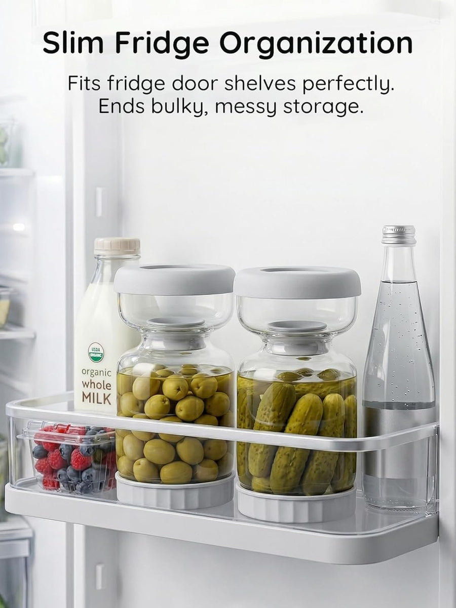 PickleViva™ – Easy-Serve Pickle Jar With Built-In Separator