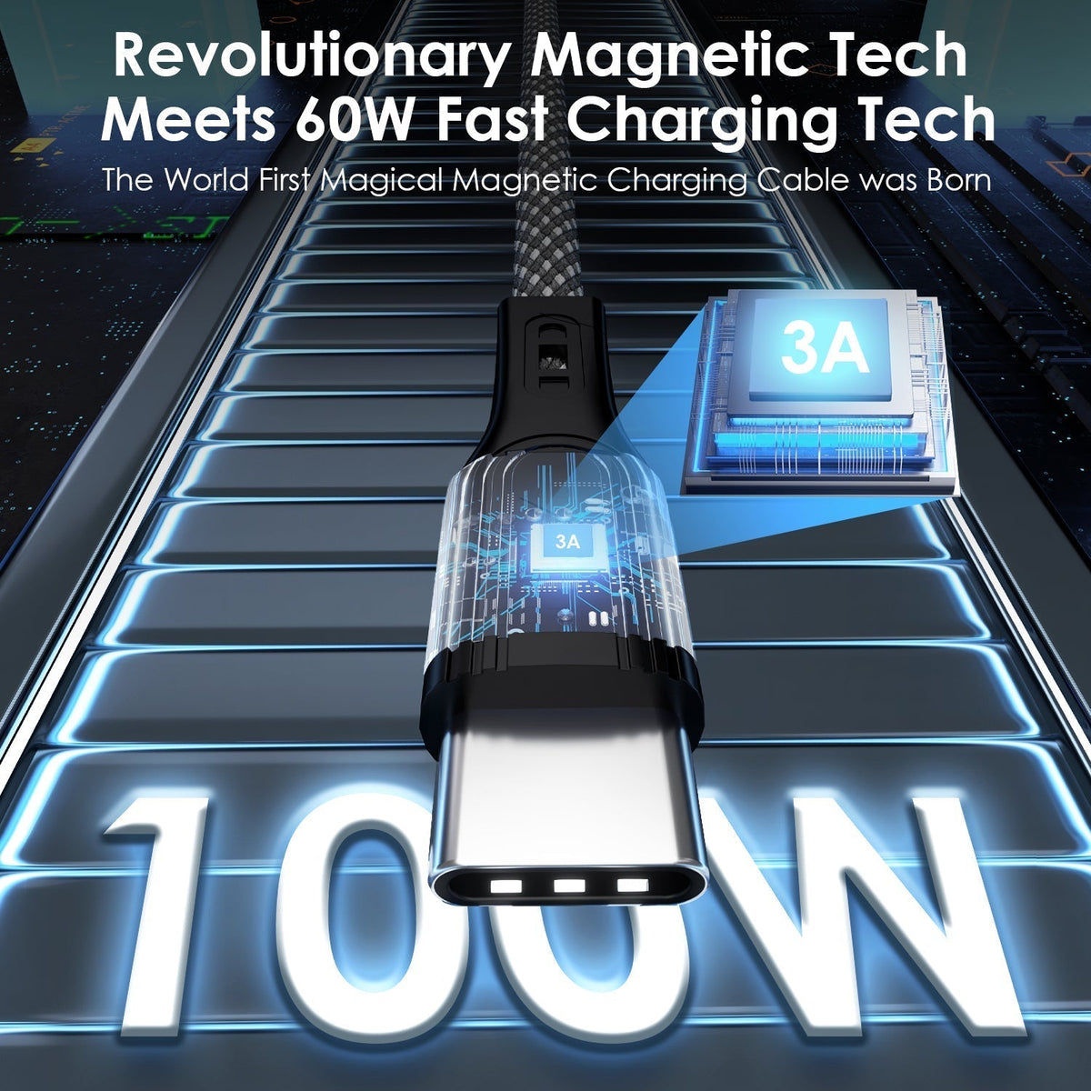 100W Magnetic Coiled Cable