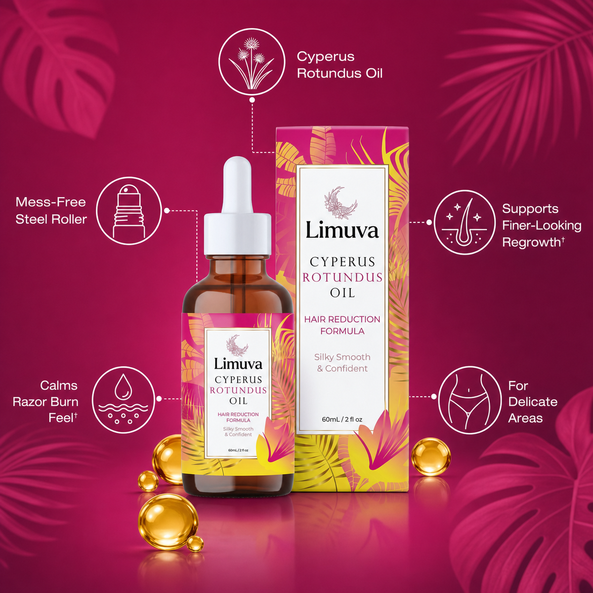 Cyperus Rotundus Oil Soothes Skin and Reduces Regrowth
