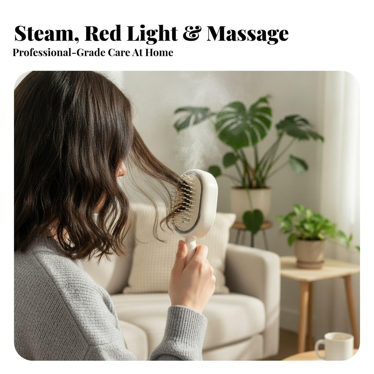 SilkVexa™ – 3-In-1 Steam Hair Straightener Massage Brush