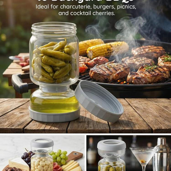 PickleViva™ – Easy-Serve Pickle Jar With Built-In Separator