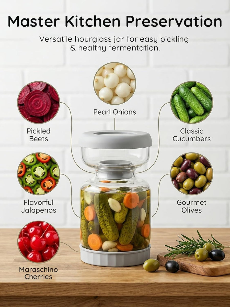 PickleViva™ – Easy-Serve Pickle Jar With Built-In Separator