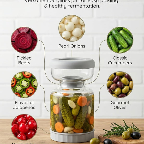 PickleViva™ – Easy-Serve Pickle Jar With Built-In Separator