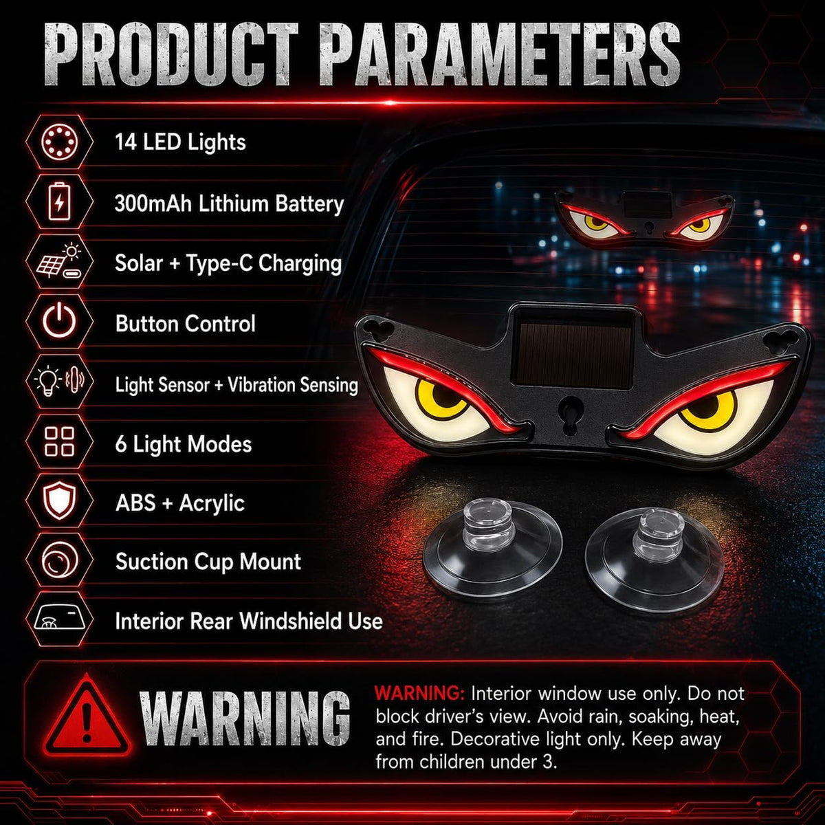 Hellora™ – Solar Powered LED Demon Eyes For Vehicles