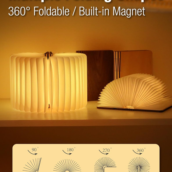 Foldlume™ – Magnetic Wooden Book Lamp With LED Lighting