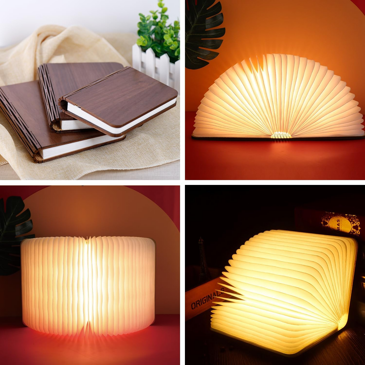 Foldlume™ – Magnetic Wooden Book Lamp With LED Lighting