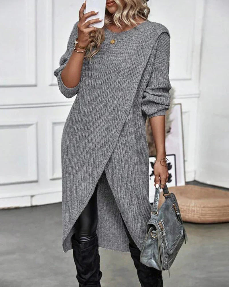 Emma | Luxurious Knit Dress with Slit for Women