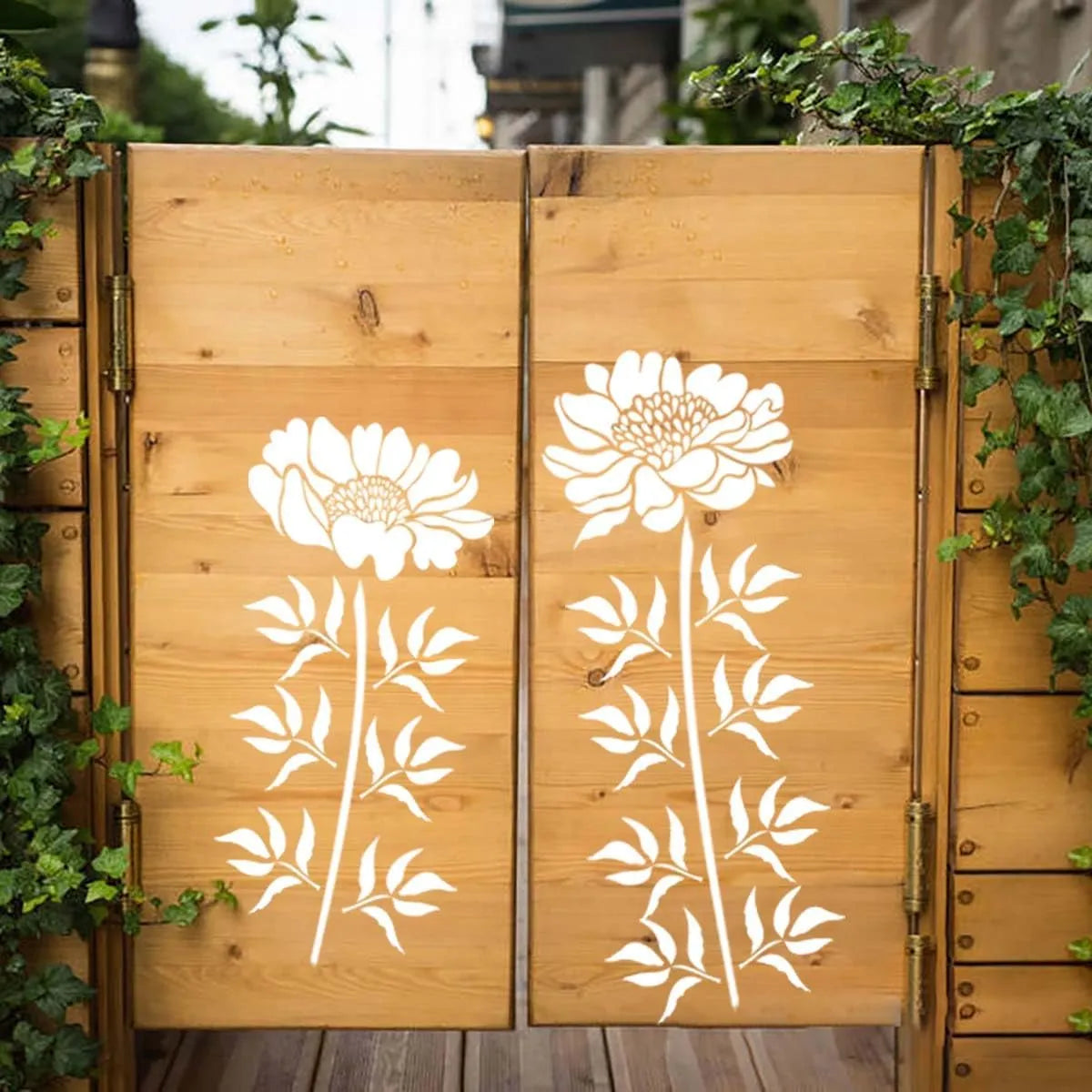 BloomTrace – Garden Fence Flower Stencils for DIY Décor