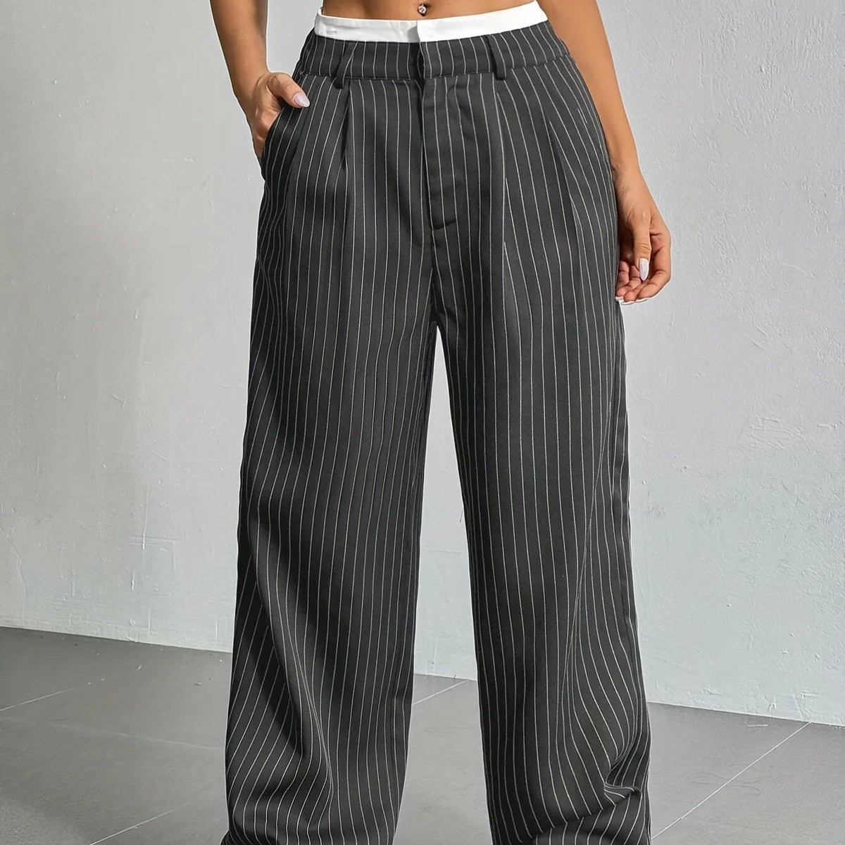 PinstripePower™ — Sculpt Your Curves and Command Every Room with Effortless Style