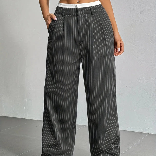 PinstripePower™ — Sculpt Your Curves and Command Every Room with Effortless Style