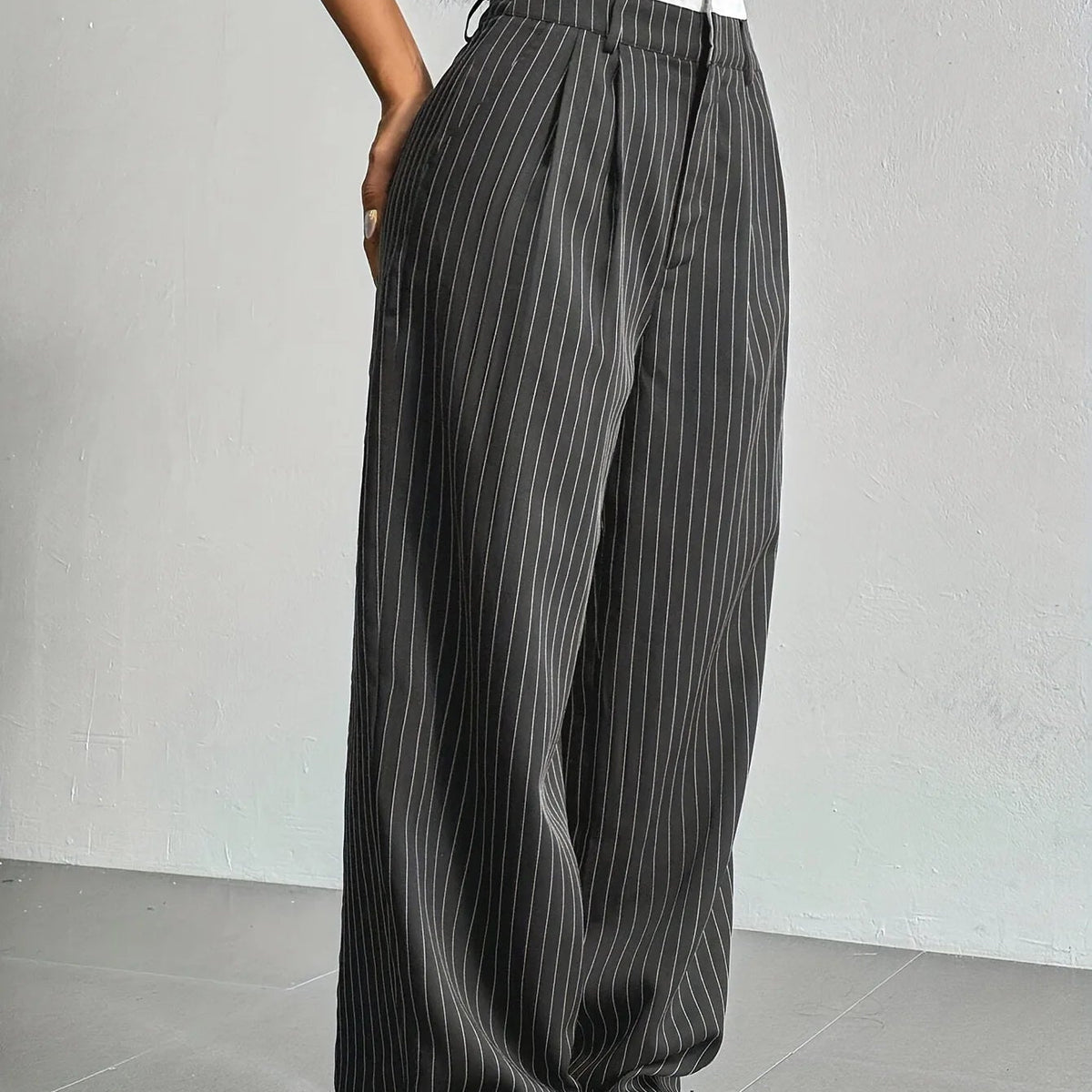 PinstripePower™ — Sculpt Your Curves and Command Every Room with Effortless Style