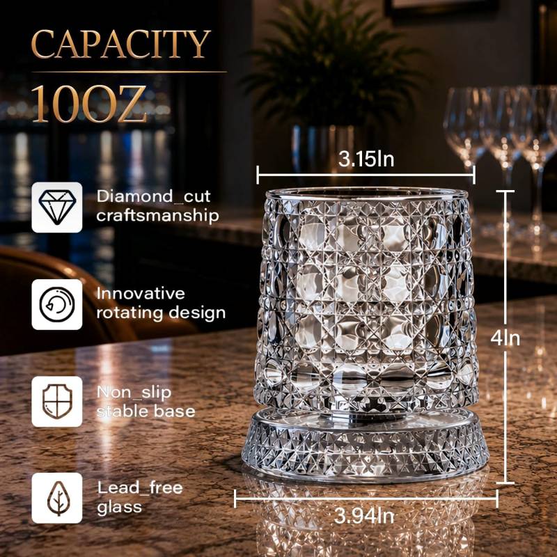 Glaciera™ – Rotating Crystal Glass LED Table Light