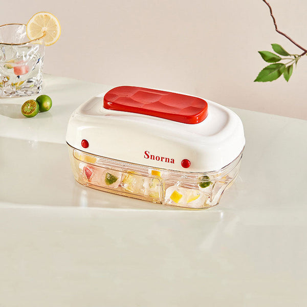 Large-Capacity Press Ice Tray: Drawer-Style Design