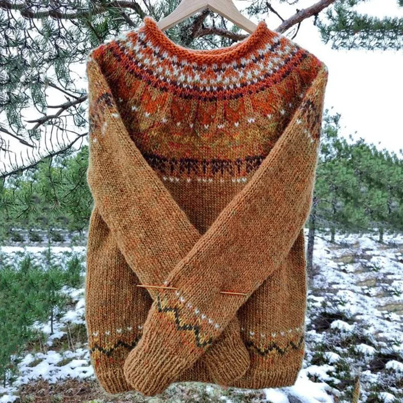 Luciana™ | Vintage Knit Jacquard Sweater