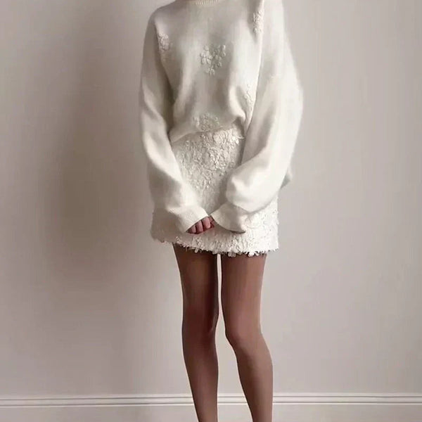 Avenlea — Women’s Embellished Knit Sweater with Soft Draped Fit