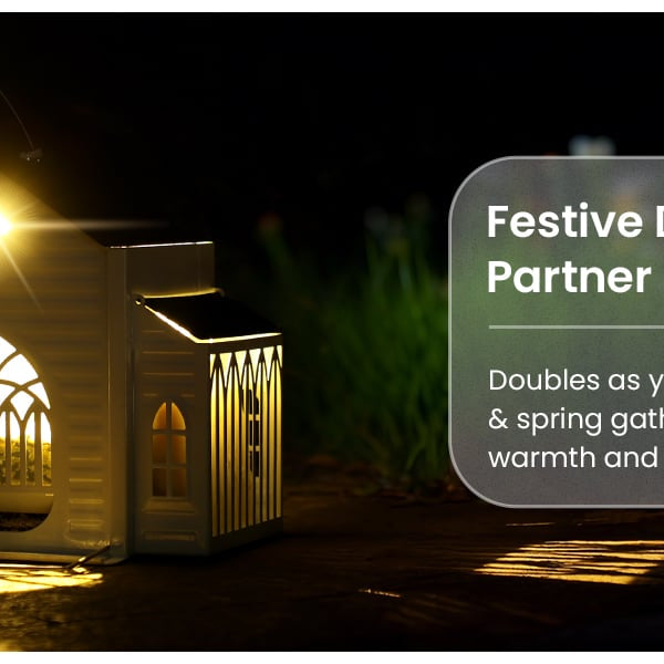 Church-Shaped Metal Solar Bird Feeder