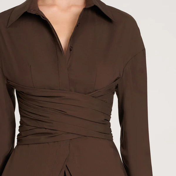 VioraLuxe™ Draped Waist Shirt — Sculpt Your Waist and Command Every Room with Effortless Elegance