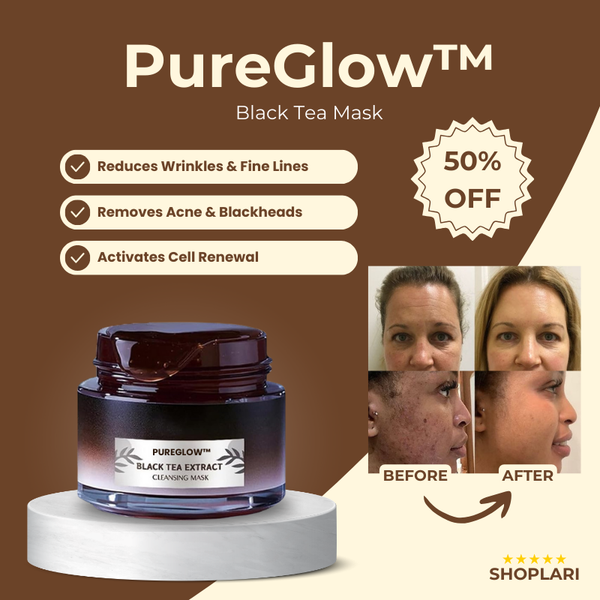 PureGlow™ – Tiefenreinigung der Poren, antioxidative Pflege, PureGlow Black Tea Maske [50% Rabatt]