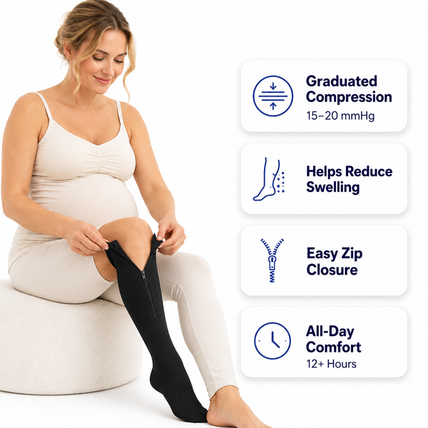 MamaLuxe™ – Comfortable compression socks for pregnancy and easy use