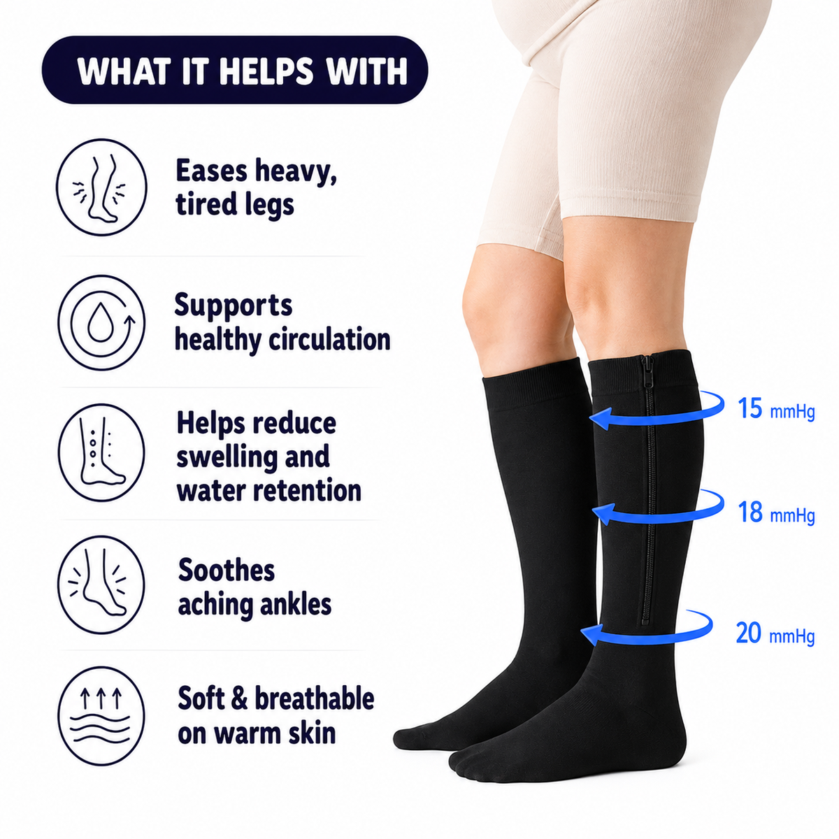 MamaLuxe™ – Comfortable compression socks for pregnancy and easy use