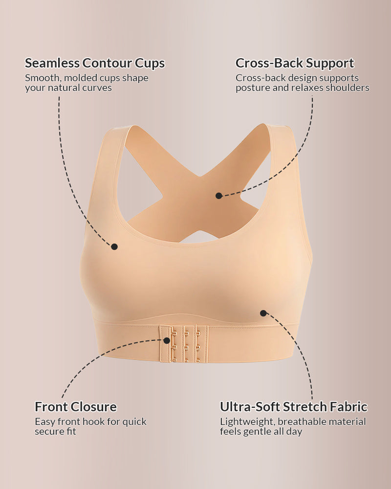 PosturaVela™ Cross Back Bra for Supportive Comfort